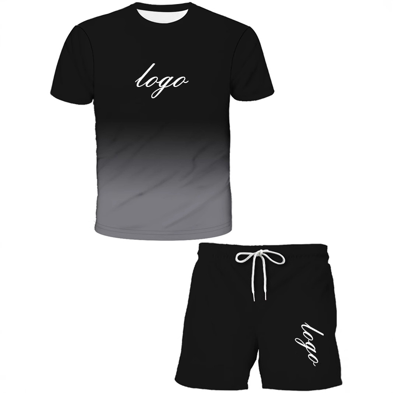 men's short sleeved shorts set trendy styles top and shorts